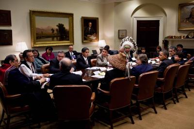 Presidential meeting photo featuring Chief Red Eagle on new Web site