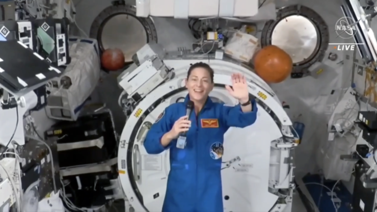 Indigenous astronaut Nicole Mann answers questions from Osage students aboard ISS